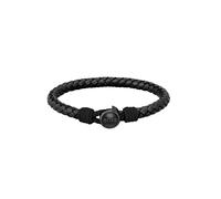 Boss Jewellery Thad Classic Braided Black Leather Gents Bracelet