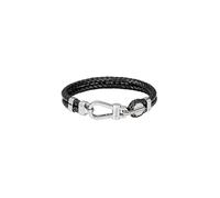 BOSS Jewelry Men's ARES PRIME Collection Bracelet in Brown or Black Leather with Stainless Steel Closure in Silver or Gold