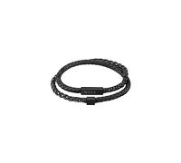 BOSS Jewelry Men's BLENDED Collection Leather Bracelet Black - 1580150M