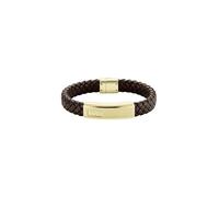 BOSS Jewelry Men's LANDER Collection Bracelet with Brown Leather and Gold Stainless Steel Closure - 1580746M