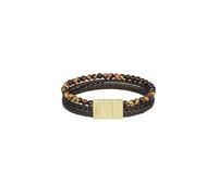 BOSS Jewelry Men's SPHERE MIXED Collection Beaded Bracelet Brown - 1580787