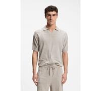 BOSS Johnny-collar knit polo with graphic pattern - Style Asurfo, 50558741 Light Grey XL
