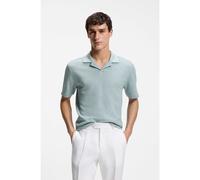 BOSS Johnny-collar polo shirt in cotton, linen and silk - Style L-Palma 133, 50559063 Light Blue XL
