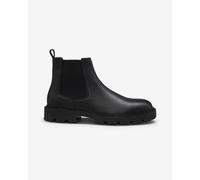 BOSS Grained leather boots with elasticated side panels - Style Julyo_Cheb_gr, 50552573 Black 9