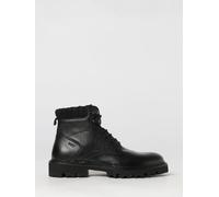 Boss Julyo Grained Leather Combat Boots with Padded Ankle and Notched Sole - Size: 43 - male