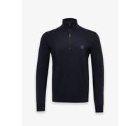 Boss Kanobix Cotton Rich Half Zip Jumper with Cashmere Navy