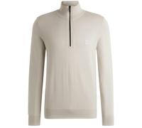 Boss Kanobix S Quarter Zip Knitted Sweater - Grey Beige - Large