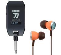 Boss Katana GO Amp Plug Headphone Amplifier + Audiofly Premium In-Ear Earphones