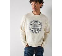 BOSS Kerbert Emblem Logo Knitted Jumper, White, Size Xl, Men White