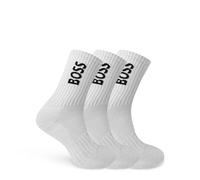 BOSS Kids 3 Pack Crew Socks White 5.5-8