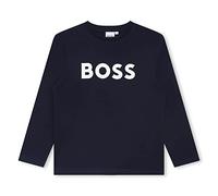 BOSS Kids Large Logo Long Sleeve T-Shirt Cotton Blue