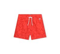BOSS Kidswear leaf-print drawstring swim shorts - Red 36