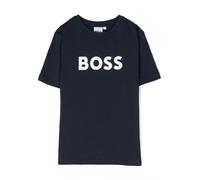 BOSS Kidswear logo-embossed T-shirt - Blue 4-5-6-8-10-12-14-16