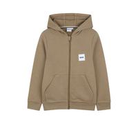 BOSS Kidswear zip-up hoodie with logo label - Brown 4-6-8-12-14-16