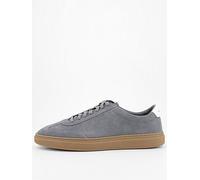 BOSS Kieran Suede Tennis Trainer, Grey, Size 40, Men Grey