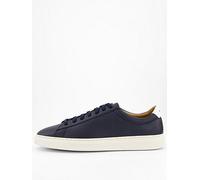 BOSS Kieran Tennis Leather Trainers, Navy/White, Size 9, Men Navy/White
