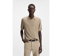 BOSS Knit polo in merino wool with natural stretch - Style L-Immago, 50543220 Light Brown M