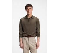 BOSS Knit polo in wool, silk and cashmere - Style L-Ovio, 50544809 Dark Brown L