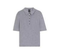 BOSS Knit virgin-wool polo sweater with moisture management - Style Fidenka, 50545015 Light Grey XS