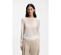 BOSS Knitted cardigan with rear button closure - Style Fasebackcardi_FS_C, 50565649 White