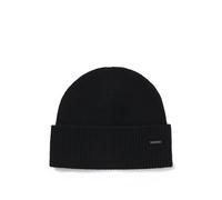 BOSS Knitted cashmere beanie with metal logo plaque - Style Honesto_Hat, 50548851 Black pcs.