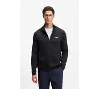 BOSS Knitted-cotton cardigan with contrast logo - Style KN_Ever-X FZ, 50553778 Dark Blue M