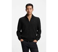 BOSS Knitted-cotton cardigan with embroidered logo - Style Upalano-L, 50556345 Black S
