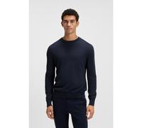 BOSS Knitted-cotton sweater with embroidered logo - Style Asac_C, 50508766 Dark Blue