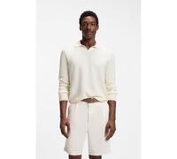 BOSS Knitted-cotton sweater with Johnny collar - Style H-Lomarino, 50565511 Natural XXL