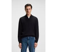 BOSS Cotton zip-neck sweater with embroidered logo - Style Padro-L, 50516914 Dark Blue XL