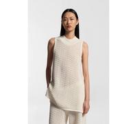 BOSS Knitted cotton top with micro-lace structure - Style Fauri, 50562673 Natural S