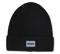Boss - Knitted Hat With Badge - Black - Boy - Size T2