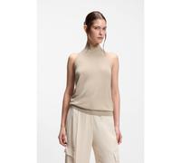 BOSS Knitted mock-neck top in superfine yarn - Style Fargherita, 50554975 Beige S