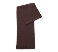 BOSS Knitted scarf in virgin wool with logo detail - Style Albas, 50495340 Dark Brown pcs.