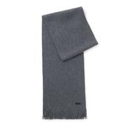 BOSS Knitted scarf in virgin wool with logo detail - Style Albas, 50495340 Grey pcs.