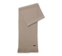 BOSS Knitted scarf in virgin wool with logo detail - Style Albas, 50495340 Light Brown pcs.