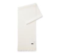 BOSS Knitted scarf in virgin wool with logo detail - Style Albas, 50495340 Natural pcs.