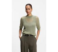 BOSS Knitted sweater in a ribbed alpaca blend - Style Fewe, 50564437 Light Green S
