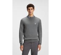 BOSS Knitted sweater in cotton and cashmere with logo label - Style Kanovano_S, 50527583 Grey XXL