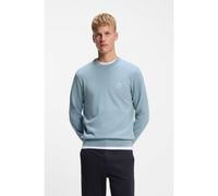 BOSS Knitted sweater in cotton and cashmere with logo label - Style Kanovano_S, 50527583 Light Blue XXXL