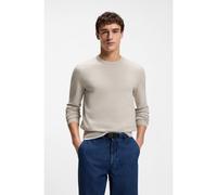 BOSS Knitted sweater in cotton and cashmere with logo label - Style Kanovano_S, 50527583 Light Grey L