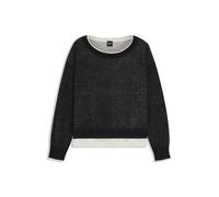 BOSS Knitted sweater with layered design - Style Femok, 50542875 White / Black S