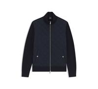 BOSS Knitted-wool jacket with quilted front - Style C-Ubon, 50555126 Dark Blue XL