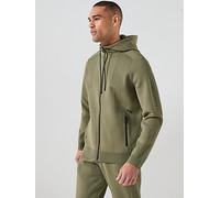 BOSS Knitted Zip Through Hoodie, Green, Size L, Men Green