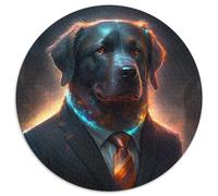 Boss Labrador 1000 Pieces Puzzle Gifts Round Jigsaw Puzzle 1000 Pieces Fun at Home Activities, Birthday Present, Travel Gifts 67.5x67.5cm