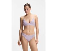 BOSS Lace briefs with mesh pleating and gold charm - Style THONG_BLOSSOM, 50556195 Light Purple L