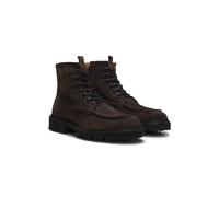 BOSS Lace-up boots in suede with side zip - Style Julio_Halb_sdwx, 50573413 Dark Brown 8