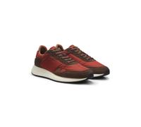 BOSS Lace-up trainers in lightweight fabric with suede trims - Style Vinston_Runn_nysd, 50568945 Red 10