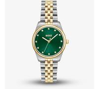 BOSS Ladies Graceful Two Tone Green Crystal Dial Watch 1502834