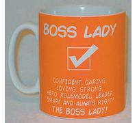 Boss Lady Ceramic Mug Funny Work Novelty Gift (Orange)